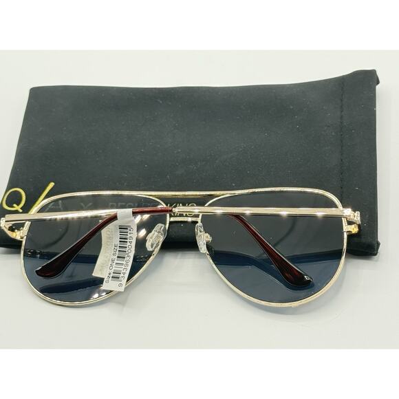 Quay Australia High Key Gold Gold Sunglasses - New - Picture 3 of 4